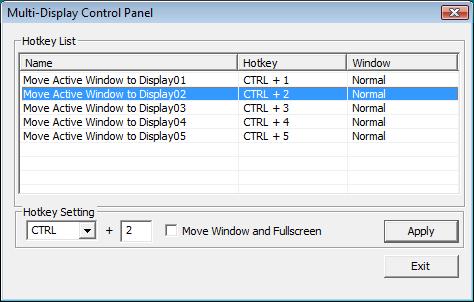A series of hotkey to quickly move active window or cursor to the desired display device (either on-board or each USB Display