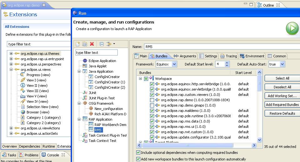 Developer's view on a RAP application (cont'd) Eclipse RAP 1.