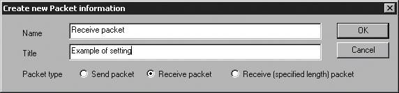 APPENDICES (2) Receive packet setting example Header