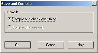 To do this you press the Save and compile button in the function bar of NetPro and