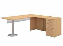30"H Available in: AC, MR 66W x 30D Shell Desk 300SDESK66XXK List Price - $605.00 65.60"W x 29.60"D x 29.10"H 66W x 30D Desk with 3 Drawer Pedestal 300S203XX List Price - $1,089.00 65.20"W x 29.