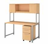 60W x 24D Table Desk with Hutch and 3 Drawer Mobile Pedestal 400S176XX List Price - $2,080.00 59.61"W x 23.35"D x 65.