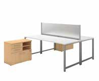 Realize Open Leg 400S135SG Benching 60W x 30D White Table 2 Person Benching Stations 400S134XX List Price - $3,548.00 119.29"W x 59.61"D x 46.