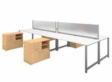 80"H, SG, WH 72W x 30D White Table 2 Person Benching Stations 400S133XX List Price - $3,676.00 119.29"W x 71.02"D x 46.