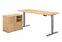 12"H, WH 60W Height Adjustable Standing Desk, Credenza, Hutch and Storage 400S191XX