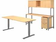 12"H, WH [ 16 ] 60W Desk, 48W Height Adjustable Return, Hutch and Storage 400S187XX