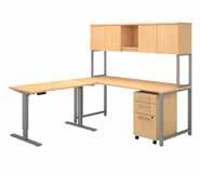 12"H, WH 72W Desk with 48W Height Adjustable Return, Hutch and Storage 400S189XX List Price -