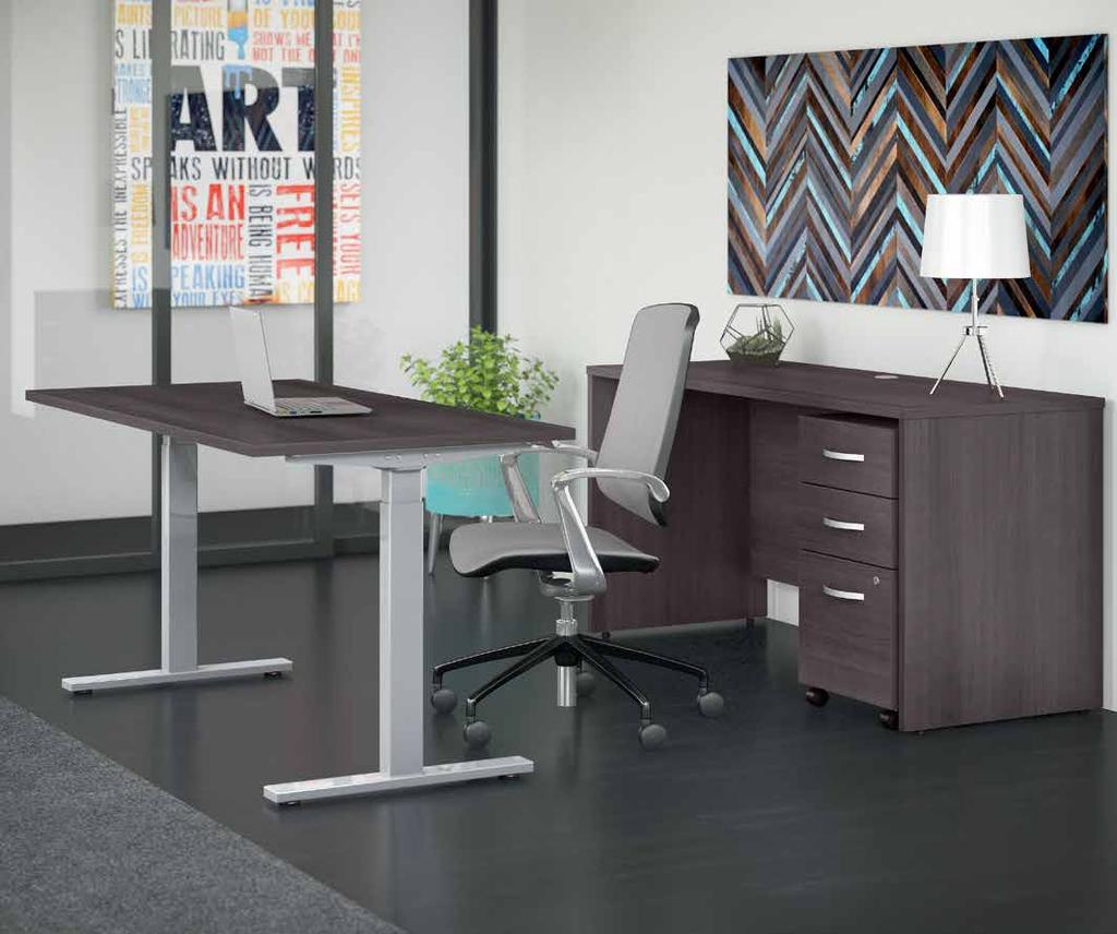 Studio C STC017SG STUDIO C UPDATES OUR BEST-SELLING PRODUCTS WITH A CONTEMPORARY FEEL THAT WORKS FOR YOU AND YOUR OFFICE. 60W x 36D Bow Front Desk SCD160XX $546.
