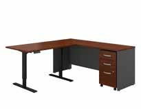 76"H 60W Height Adjustable Standing Desk, Credenza, Hutch and Storage SRC107XXSU List Price - $3,256.00 59.45"W x 89.