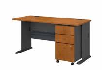 57"W x 26.81"D x 29.78"H 60W Desk, Hutch and 3 Drawer Mobile Pedestal SRA050XXSU List Price - $1,900.