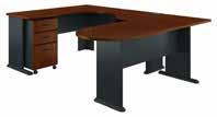 25"H 36W Desk with 48W Corner Desk and 3 Drawer Mobile Pedestal SRA005XXSU List Price - $1,403.00 84.