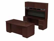 15"H 72W x 36D Bow Front Double Pedestal Desk, Credenza and Hutch MI2023CS List Price - $5,076.00 71.10"W x 101.65"D x 72.