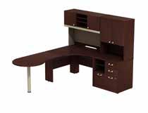 72W Quantum Left Hand Peninsula L Desk with Hutch and Piler Filer (shown above) QUA005CSL List Price - $3,249.00 76.46"W x 89.69"D x 66.