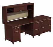 42"H 60W x 30D Double Pedestal Desk with Hutch and Lateral File ENT002XX List Price - $2,435.00 90.00"W x 29.72"D x 57.