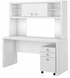 00"H 60W Credenza/Desk w 3 Drawer Mobile Pedestal and Hutch ECH006PW List