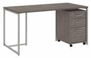Method 60W Desk with 3 Drawer Mobile Pedestal MTH001XXSU List Price - $1,082.00 59.45"W x 29.