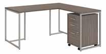 66"H 60W Desk with 3 Drawer Mobile Pedestal and Bookcase MTH008XXSU List Price - $1,437.00 59.