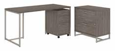 66"H 60W Desk with 3 Drawer Mobile Pedestal and Lateral File MTH025XXSU List Price - $1,934.00 59.
