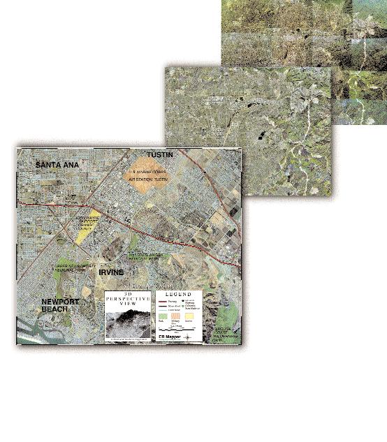 plete Orthophoto package 2. Mosaic and balance images With ER Mapper's new image display, mosaic and balancing wizards you can now perform powerful image enhancements automatically.