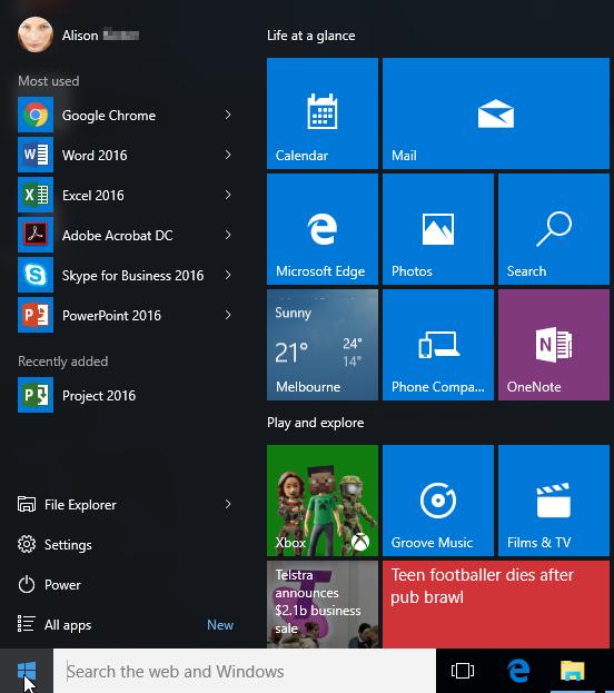 You can then choose to pin Project to the Start menu or the taskbar so that you can access it more quickly and easily the next time you use it.