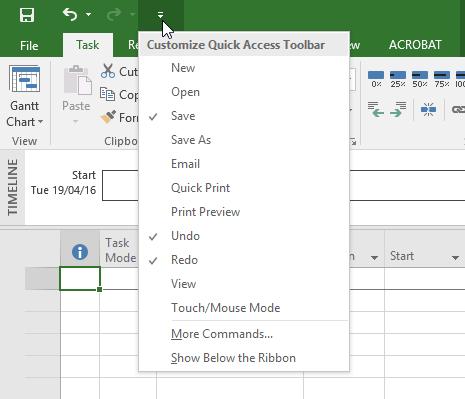 UNDERSTANDING THE QAT The Quick Access Toolbar, also known as the QAT, is a small toolbar that appears at the top left corner of the Project window.