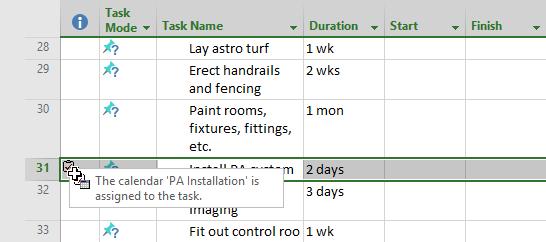 mpp Click on the Install PA system task under Fit Out to select it This task must be completed on a weekend so we will assign the PA Installation task calendar that you created in the previous