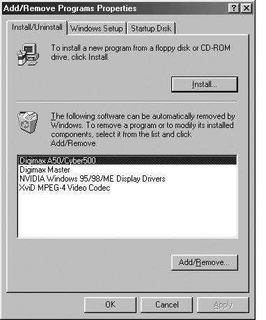 Removing the USB Driver for Windows 98SE To remove the USB driver,