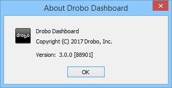 Right-click on the icon and a shortcut menu will appear. 3. Select About Drobo Dashboard from the shortcut menu. 4.