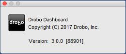 Click on the icon and a shortcut menu will appear. 3. Select About Drobo Dashboard from the shortcut menu. 4.