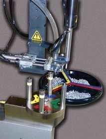 Increased productivity. Set-up time reduced. Turret is easily rotated by hand and positively locks in place. Reduced risk of missing a fastener or damaging workpiece.