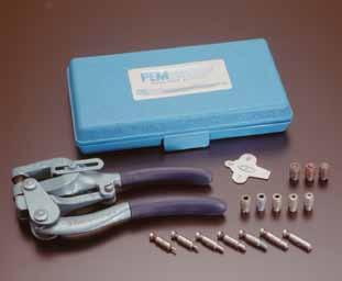 PEMSERTER MICRO-MATE HAND TOOL The PEMSERTER MICRO-MATE press is a versatile hand tool weighing only 1.25 kg / 2 3/4 lbs. that can develop a squeezing force of 1,134 kg / 2,500 lbs.