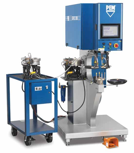 PEMSERTER SERIES 2000 PRESS WITH DUAL BOWL EXPANSION CART The dual bowl expansion cart option and the QX Turret Tool system for use on the PEMSERTER Series 2000 automatic fastener-installation press