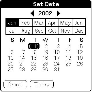 Performing the initial settings 11 Tap the current month and then tap the current date.
