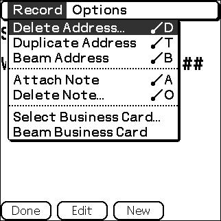Managing addresses and telephone numbers (Address) Entering a new address 1 Press the button to start Address. 2 Tap New and enter the details.