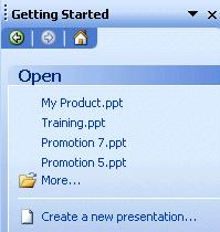 Exercise 21 - Opening a Presentation Once created and saved, a presentation can be opened at any time. There are various methods that can be used to open files. 1. Start PowerPoint.