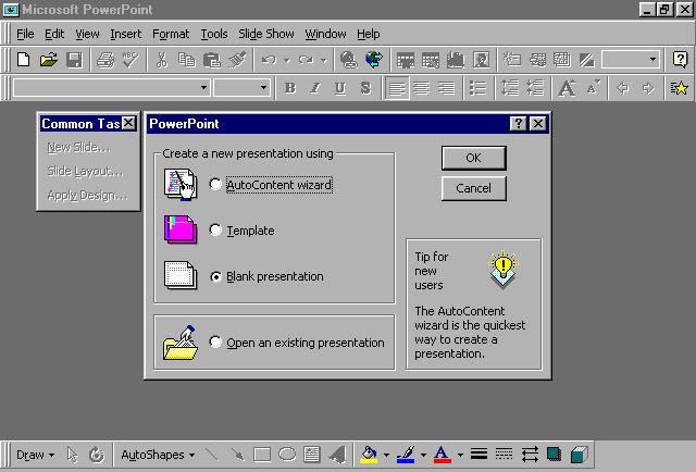 PowerPoint Basics Getting Started 1. Open up PowerPoint. 2. The following window will appear. 3.