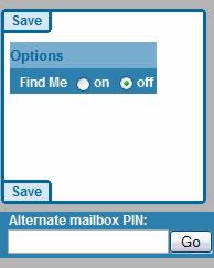 Figure 21. Additional sidebar portal displayed for home or small business subscribers You can use this as a quick way to change the Find Me setting on the Find Me page.