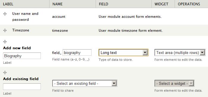 Managing Users How to do it... We will begin by creating a new Biography field for the user profile.