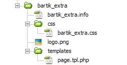 Working with Blocks 8. Confirm that your new bartik_extra folder now has the following structure: 9. Open your new bartik_extra.