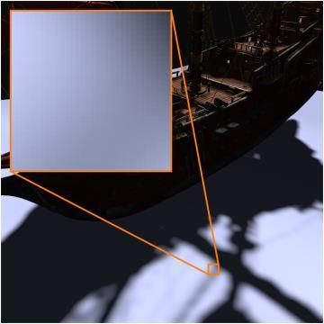 Here we do not only consider a single shadow map sample but a larger filter region.