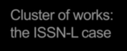Cluster of works: the ISSN-L case ISSN-L 0362-4331 Cluster