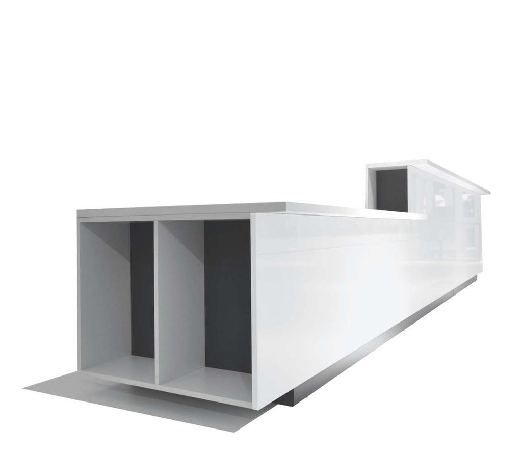 COUNTER LOW - HIGH WITH 2 LEGFRMES- HIGH WITH CORNER Top Melamine Top 30 mm melamine Reception counter