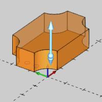 Move the handle down (below the selected profile) to change the extrusion direction, and then