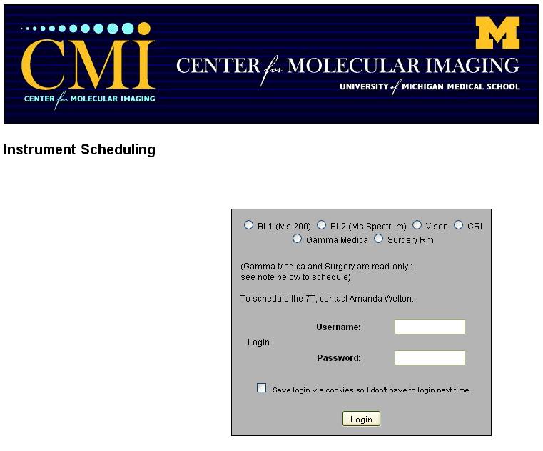 edu or 734-615-3009 for availability. b. Log in with your UM uniquename and the 6-digit entry code provided in the CMI access email. c. A view of the current week will appear after login.