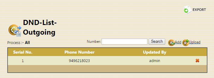 This will display the already uploaded phone number.