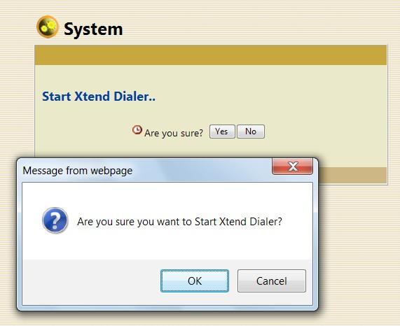 5.8. Manage Device Start and shutdown the Dialer Engine from the browser interface by clicking the menu Manage Device.