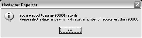 If the number of records to be purged is more than 200,000, then the following message is displayed.