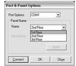 Master Port and Panel Options Screen Operator Port and Panel Options Screen The MASTER user can change the names of the panel that has already been