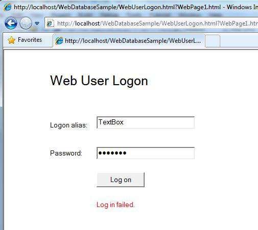 Enter correct logon alias and password. Click Log on again.