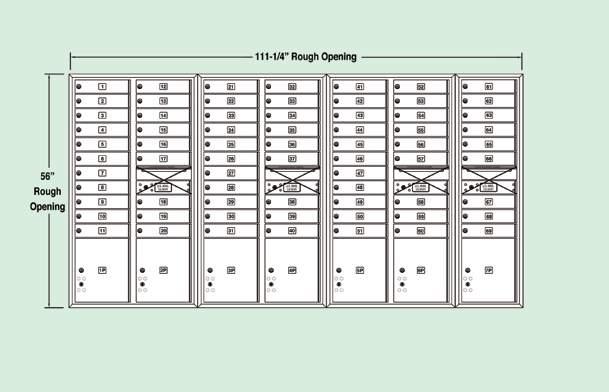 Note: 3700 series 4C standard horizontal mailboxes and parcel lockers have been U.S.P. S. approved and meet the specifications of USPS-STD-4C.
